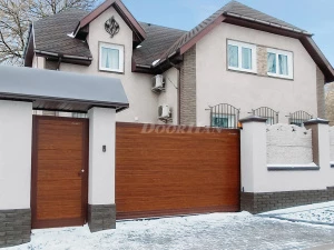 Автоматические откатные ворота под дерево DoorHan серии slg-a 3500x1800