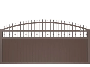 Автоматические откатные ворота DoorHan премиум классик серии slg-a арочные с пиками, 3700x2600