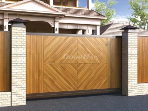 Автоматические откатные ворота под дерево DoorHan премиум классик серии slg-a 5500x2500