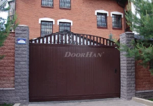 Автоматические откатные ворота с решеткой DoorHan серии slg-a арочные 2500x1700