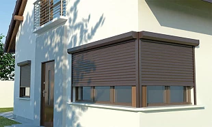 Рольставни для окон DoorHan цвет коричневый ral 8014