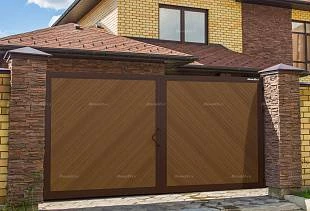 Уличные распашные ворота премиум, 3400х1800
