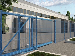 Промышленные откатные ворота DoorHan с заполнением сварной сеткой 1700*3000