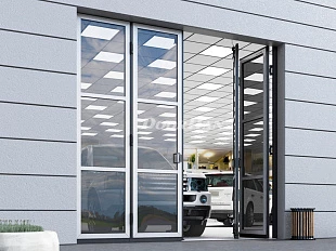 Промышленные ворота DoorHan складные панорамные без нижней направляющей серии ifg-p 4000x3500